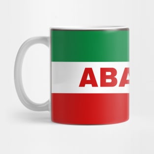 Abadan City in Iranian Flag Colors Mug